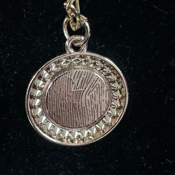 Louis Vuitton Black & Rhinestone Charm Stainless Steel 18” Gold Plated N… - Picture 3 of 5